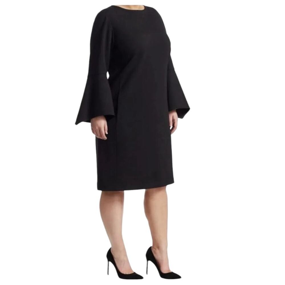 Lafayette 148 Paloma Black Ponte Knit Dress XL